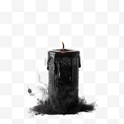 黑色蜡烛背景图片_万圣节黑色蜡烛与烟雾