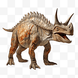玩具恐龙图片_白色背景上的 Regaliceratops 恐龙
