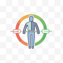 健康的选择图片_线性健康人图标插画平面设计布局
