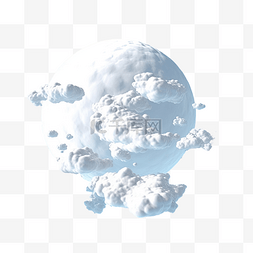 3d 插图月亮和云