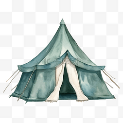 粉色的帐篷图片_水彩帐篷剪贴画元素
