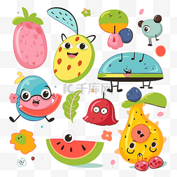 水果人物卡通图片_图形剪贴画各种可爱的水果人物卡