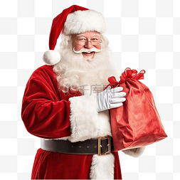 老人新年图片_聖誕老人帶著一袋禮物