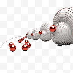 与红色螺旋球的抽象背景