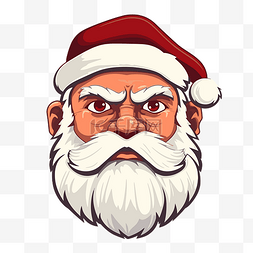 免费国画PSD分层素材图片_圣诞老人脸剪贴画 圣诞老人卡通