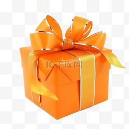 礼物盒点缀图片_橙色礼品盒礼物