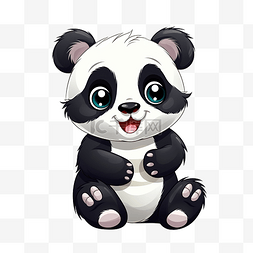 熊猫剪贴画图片_可爱的卡通动物人物剪贴画彩色熊