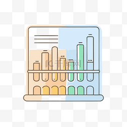 矢量彩色试管素材图片_灰色背景上的条形图插图 向量