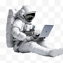 外星旅行图片_宇航员使用笔记本电脑 ai 生成