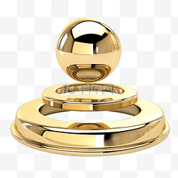 3d 金色讲台环和球