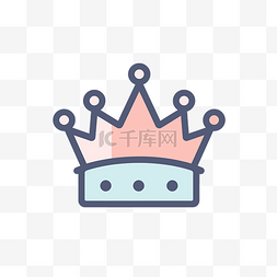 蓝色背景皇冠图片_可以使用的粉色和蓝色皇冠图标 
