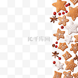 饼干小吃图片_在红色的自制圣诞饼干