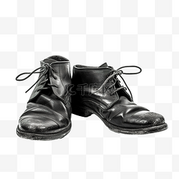 绝望男人图片_无法修复的破损旧黑鞋