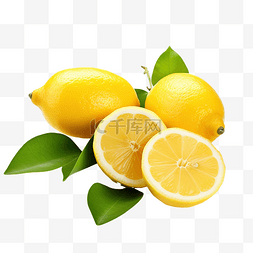 水果柠檬切片图片_新鲜的柠檬水果和切片