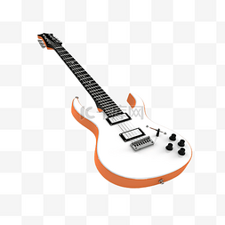 吉他 3d 插图