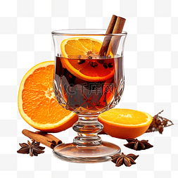 一杯橙子热红酒