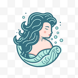 金发和水的美人鱼 向量