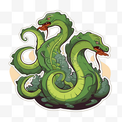 龙图绿色毒蛇矢量