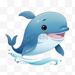 水环境综合治理图片_儿童卡通可爱鲸鱼插画