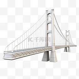 工业电缆图片_孤立的 3d 吊桥