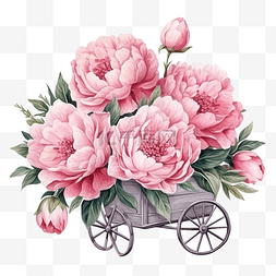 一束玫瑰图片_喷壶里的一束牡丹花插图