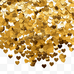 金色金属心形五彩纸屑