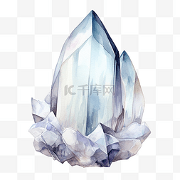 紫晶存储图片_水晶月光石的水彩插图