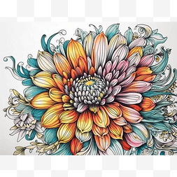 花铅笔图片_用铅笔上色的五颜六色的花