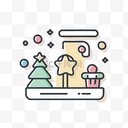 有圣诞树和糖果的网站 向量
