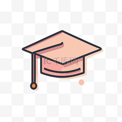 粉色物体图片_印有毕业帽的物体 向量
