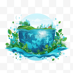 保护环境插画图片_ai生成世界水日免费插画