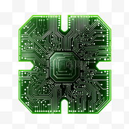 鼹鼠绿色人工智能技术电路png文件