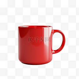 瓷咖啡杯子图片_红色陶瓷杯