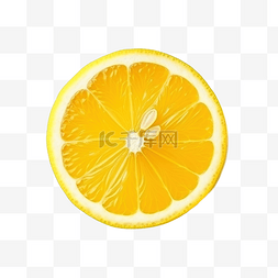 切半柠檬图片_透明背景水果对象顶视图上切片的