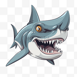 鲨鱼的牙齿卡通图片_雙髻鯊 向量