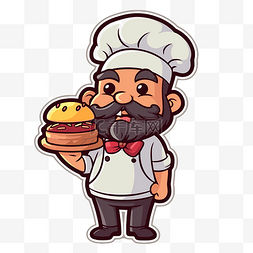 卡通厨师矢量厨师图片_厨师图标汉堡卡通矢量图