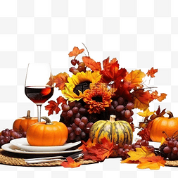 秋季餐桌布置装饰秋季收获感恩节
