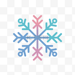 柔和雪花图片_各种颜色的雪花线标志 向量