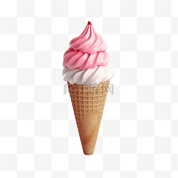 孤立的冰淇淋甜筒 3d 插图