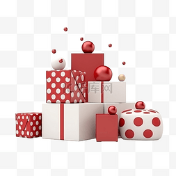 抽象几何形状圣诞礼品盒场景概念