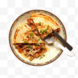 墨西哥玉米饼在碗里用刀叉