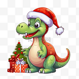 野生菊苣图片图片_可爱的圣诞恐龙雷龙在圣诞老人红