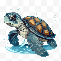 泳泳卡通图片_自由海龟 向量