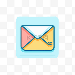 柔和蓝色背景图片_蓝色背景上的电子邮件的简单图标