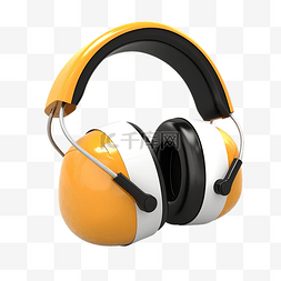 插耳耳机图片_耳罩的 3d 插图
