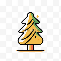 白色背景上的圣诞树标志 1 向量