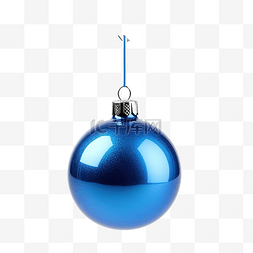 圣诞树枝上的蓝色小玩意