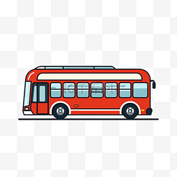 巴士插画图片_简约风格的巴士插画