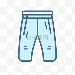 裤子设计图片_蓝色裤子的线条图标 向量