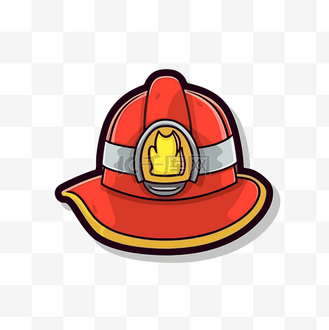 白色背景剪贴画上的卡通消防帽图标 向量